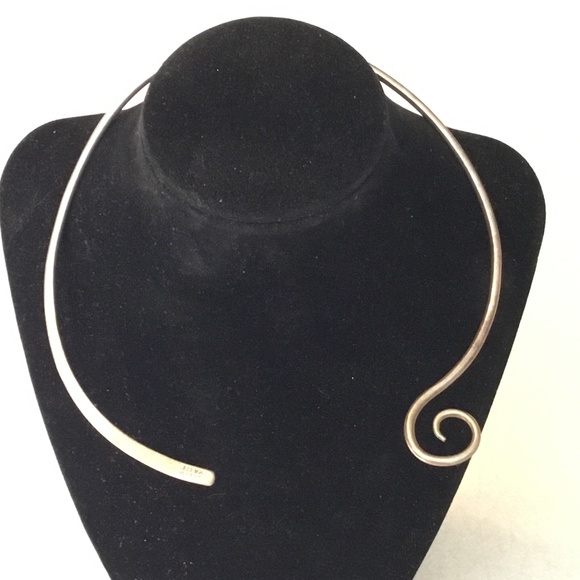 Vintage sterling silver choker marked MWS Mexico - Picture 2 of 5